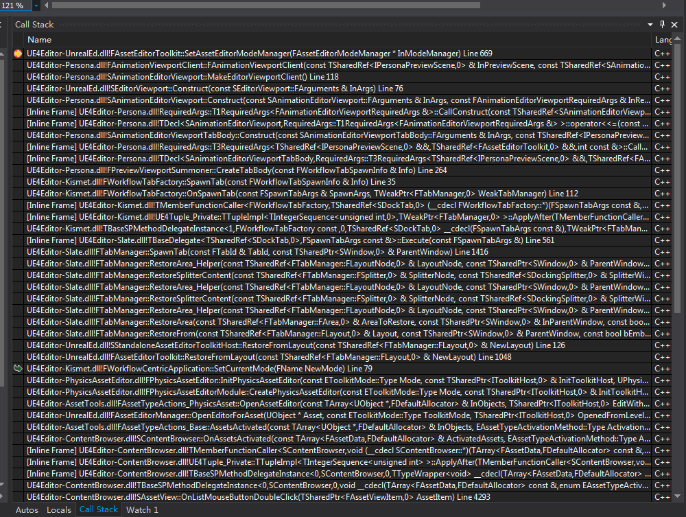 Anim BP Call Stack